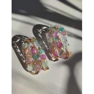 Χειροποίητα Σκουλαρίκια -RAYLA- υγρό γυαλί