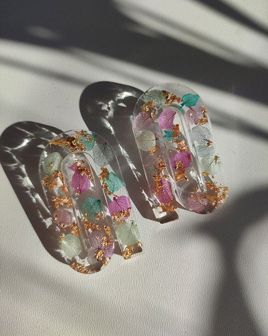 Χειροποίητα Σκουλαρίκια -RAYLA- υγρό γυαλί