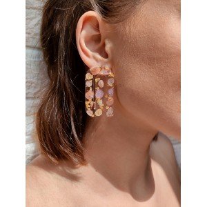 Χειροποίητα Σκουλαρίκια -RAYNA- υγρό γυαλί