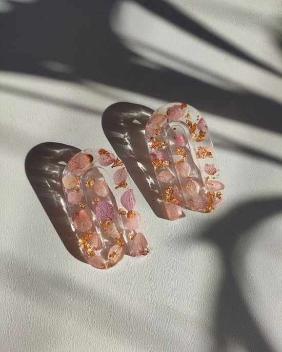 Χειροποίητα Σκουλαρίκια -RAYNA- υγρό γυαλί