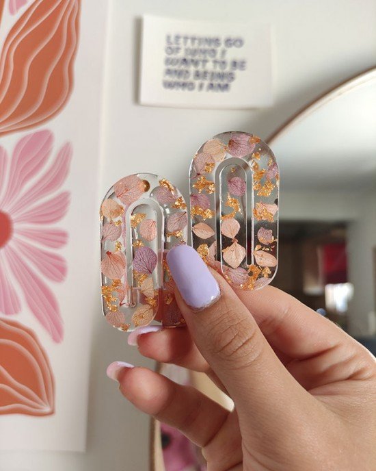 Χειροποίητα Σκουλαρίκια -RAYNA- υγρό γυαλί