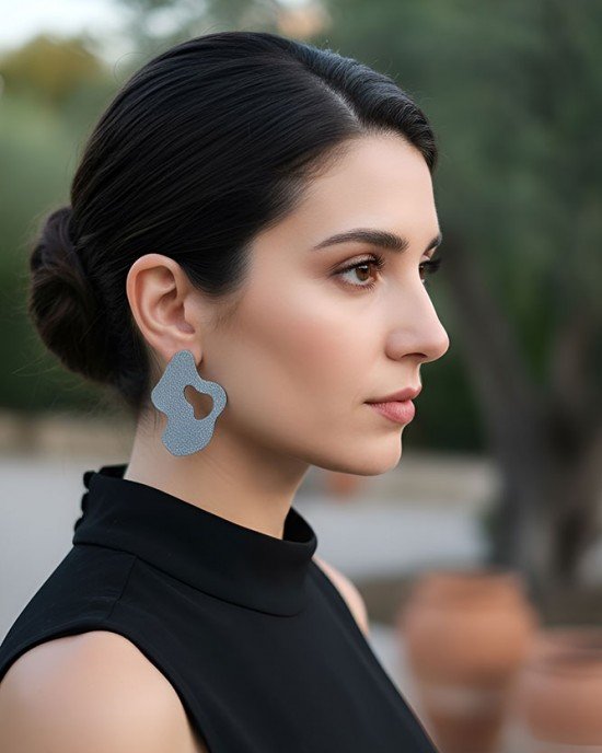 Χειροποίητα Σκουλαρίκια -SILVRA- υγρό γυαλί