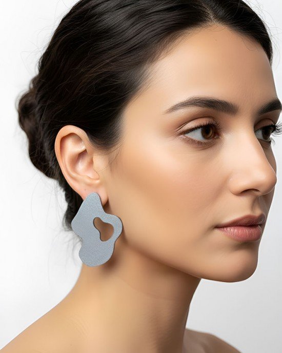 Χειροποίητα Σκουλαρίκια -SILVRA- υγρό γυαλί