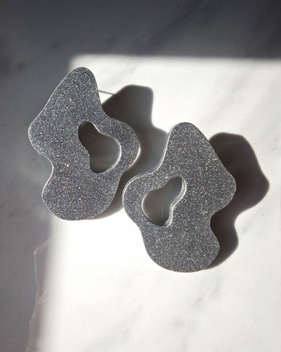 Χειροποίητα Σκουλαρίκια -SILVRA- υγρό γυαλί