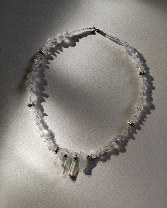 Χειροποίητο Κολιέ -AETHERIA- Διάφανος χαλαζίας