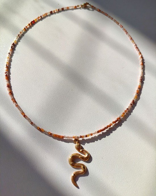 Χειροποίητο κολιέ -GOLD SNAKE- 