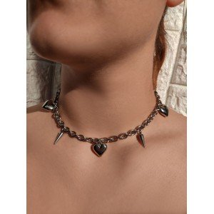 Χειροποίητο Κολιέ -IRON HEART- ανοξείδωτο ατσάλι