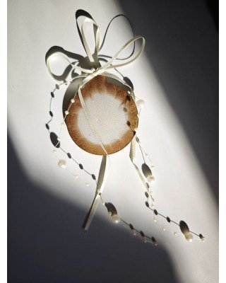 Χριστουγεννιάτικο στολίδι - λευκόχρυση μπάλα - Ρητίνη