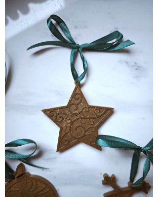 Σετ 4 στολίδια - ΧΡΥΣΟ ΧΡΩΜΑ- Υγρό γυαλί